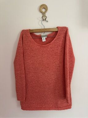 Coldwater Creek Coral Scoop Neck Knit Sweater